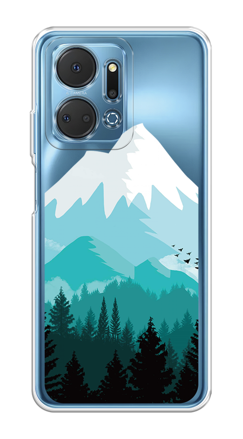

Чехол на Honor X7A Plus "Синяя снежная гора", Белый;голубой;бирюзовый, 6121850-1