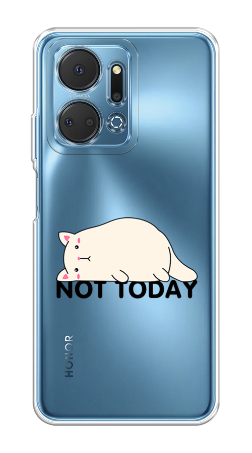 

Чехол на Honor X7A Plus "Cat not today", Белый;розовый;черный, 6121850-1