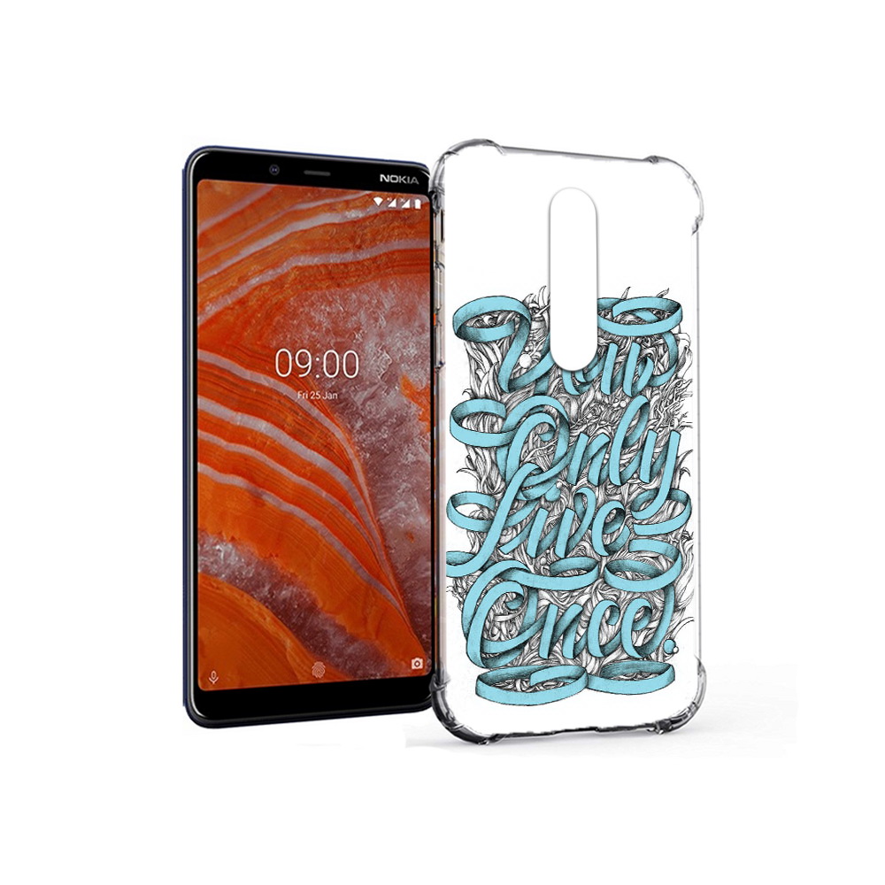 

Чехол MyPads Tocco для Nokia 3.1 Plus слова из ленты абстракция (PT121397.96.607), Прозрачный, Tocco