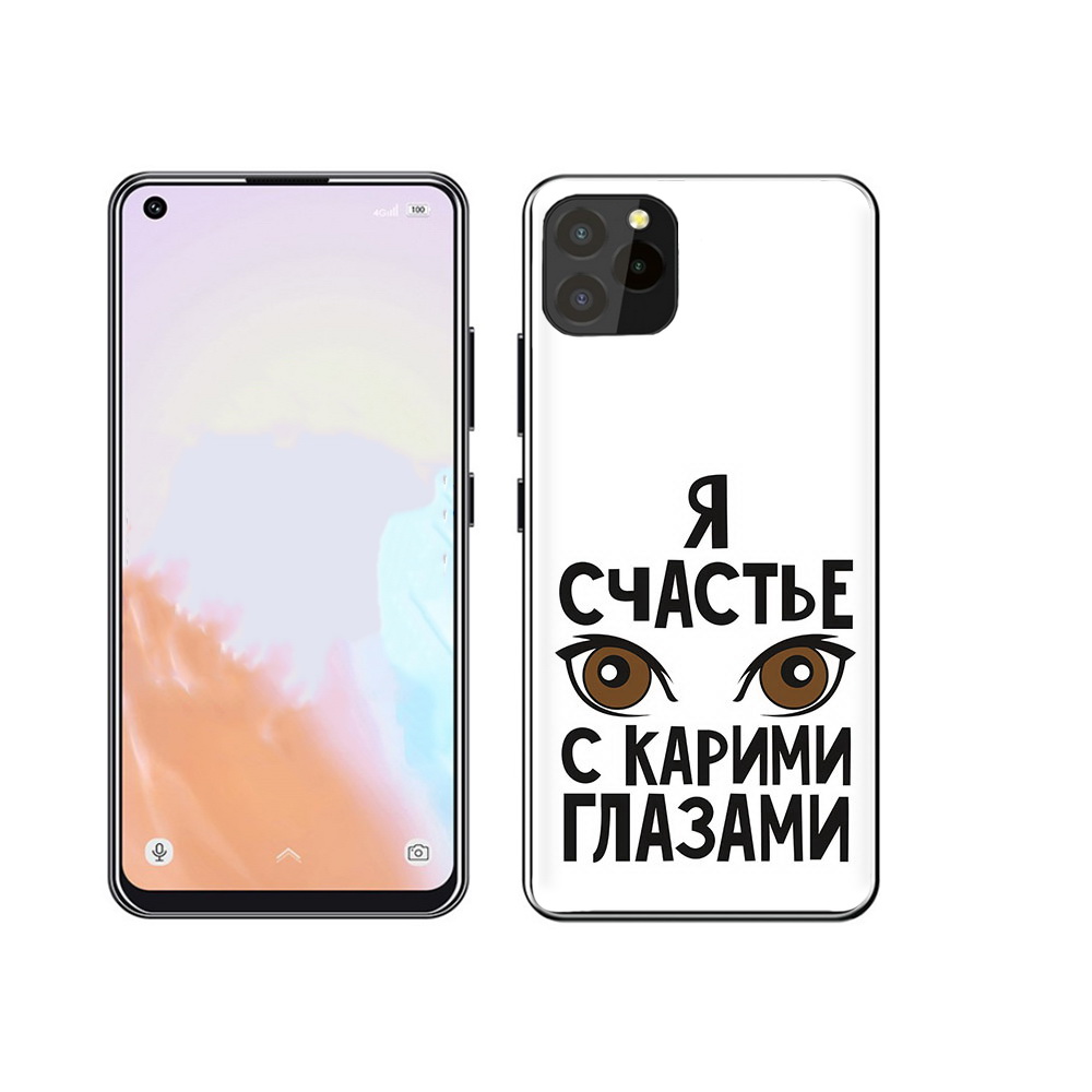 

Чехол MyPads Tocco для Oukitel C21 Pro счастье с карими глазами, Прозрачный, Tocco