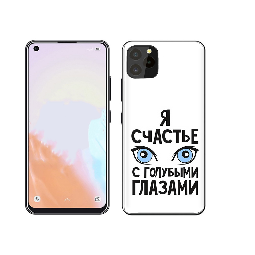

Чехол MyPads Tocco для Oukitel C21 Pro счастье с голубыми глазами, Прозрачный, Tocco