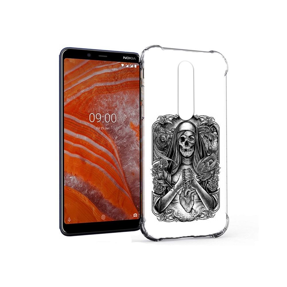 

Чехол MyPads Tocco для Nokia 3.1 Plus скелет с сердцем (PT121397.96.603), Прозрачный, Tocco