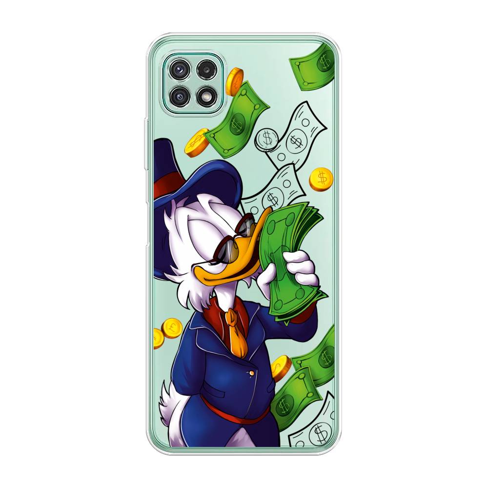 

Чехол на Samsung Galaxy A22s 5G "Scrooge McDuck with Money", Синий;зеленый;белый, 2104250-6