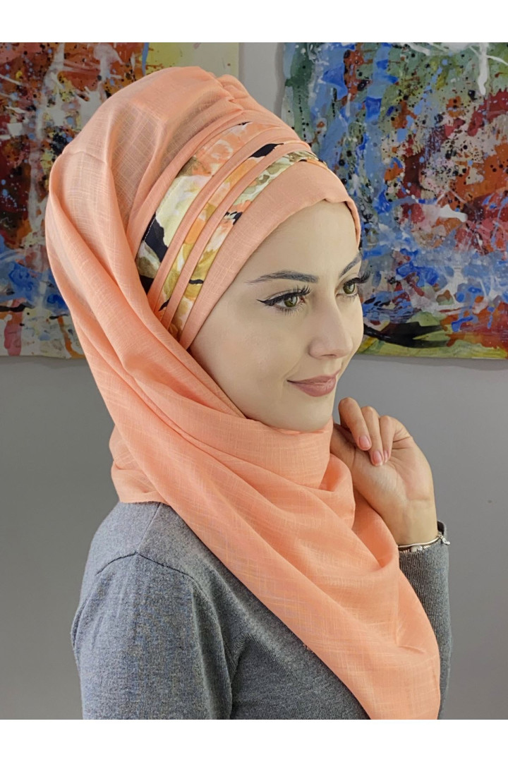 

Хиджаб женский Butik Ambar 7ARLKHZŞL35 оранжевый, 7ARLKHZŞL35