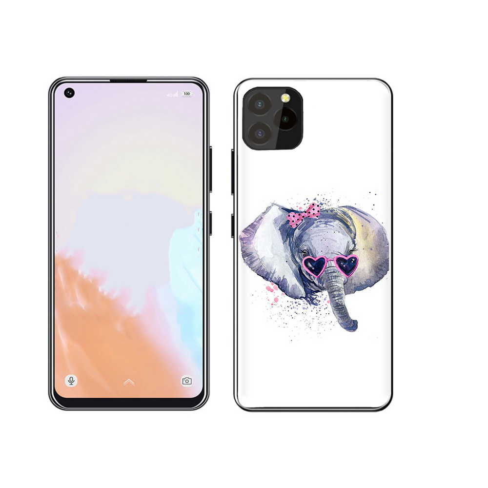 

Чехол MyPads Tocco для Oukitel C21 Pro слоник в очках, Прозрачный, Tocco