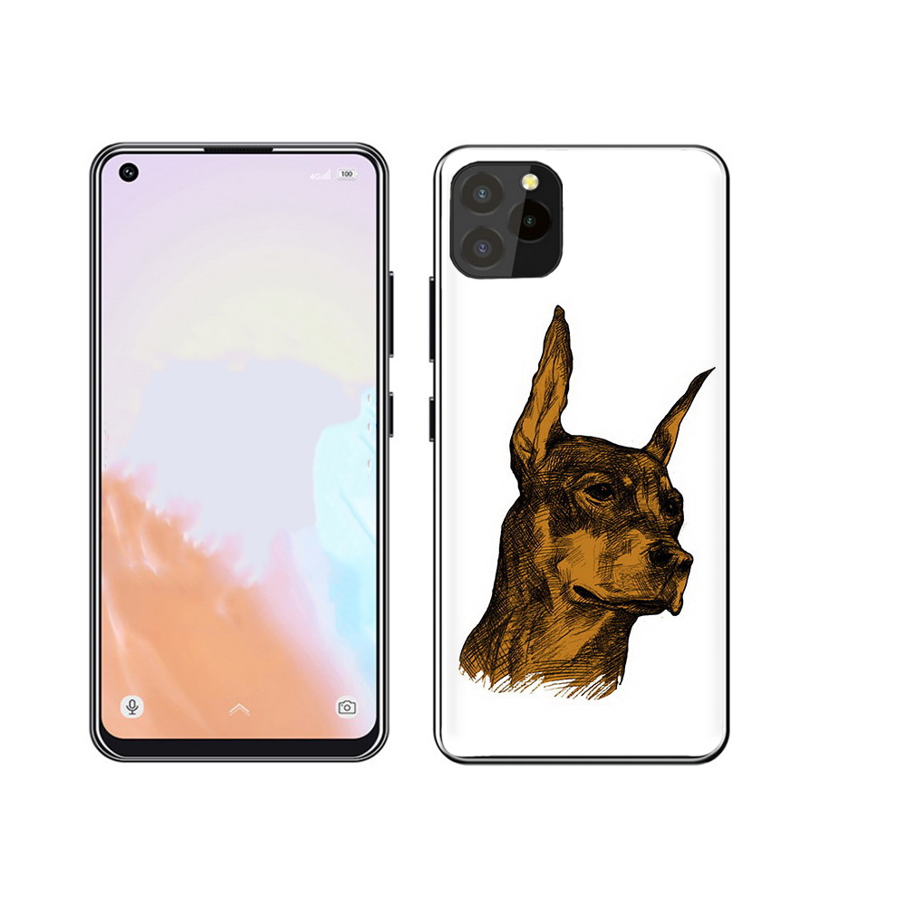 

Чехол MyPads Tocco для Oukitel C21 Pro скетч доберман, Прозрачный, Tocco