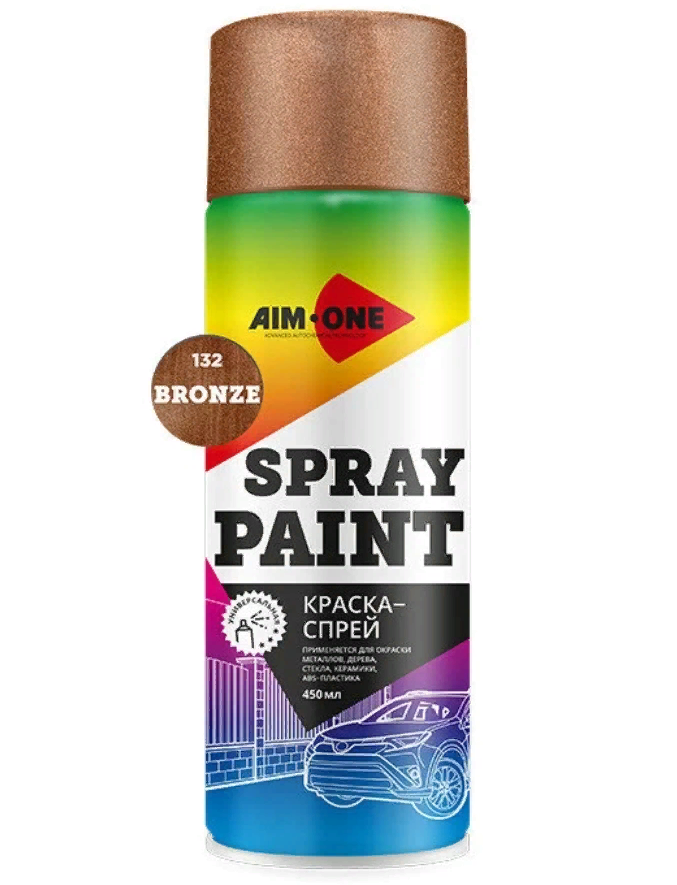 

Краска-Спрей Бронза Aim-One 450 Мл Аэрозоль.Spra 1Шт AIM-One SPBZ132