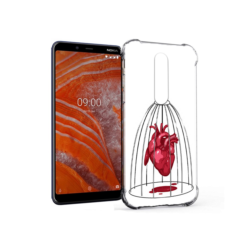 

Чехол MyPads Tocco для Nokia 3.1 Plus сердце в клетке (PT121397.96.597), Прозрачный, Tocco