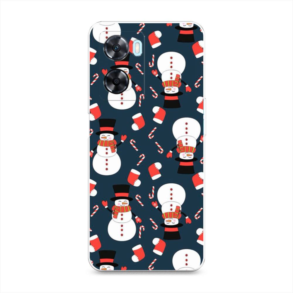 

Чехол на OnePlus Nord N20 SE "Синие снеговики", Синий;белый;красный, 153450-5
