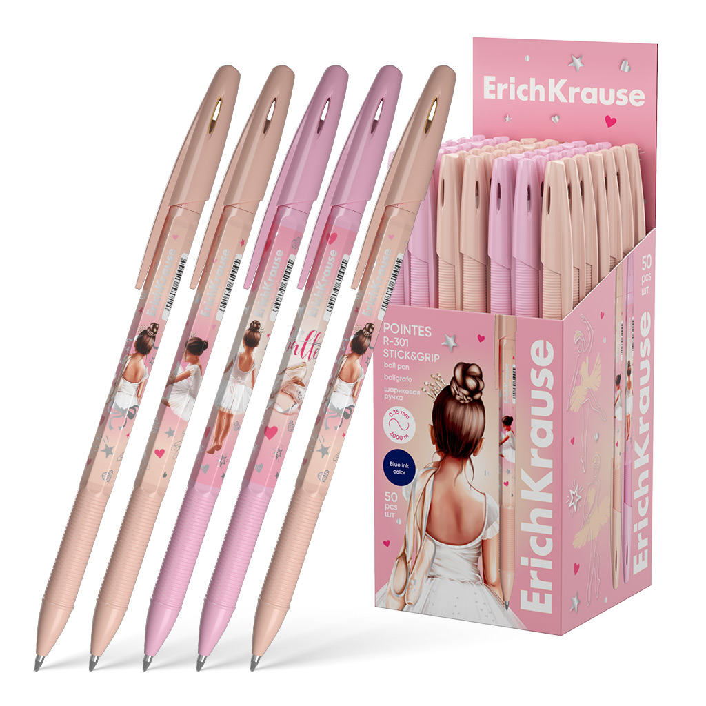 

Ручка шариковая ErichKrause R-301 61004 Stick&Grip Pointes 0,7 цвет синий, 50 штук