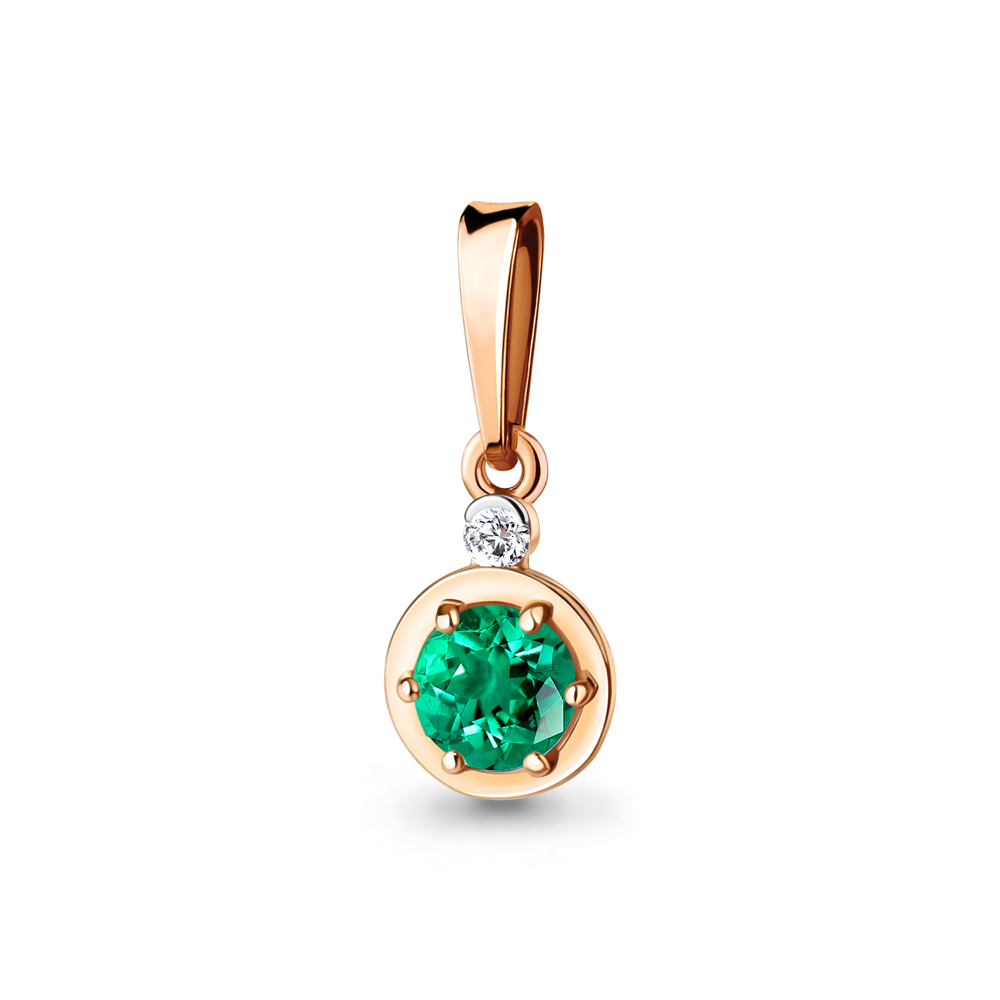 

Кулон из серебра с изумрудом искусственным\фианитом Aquamarine Aquamarine 24496АГ_925_з, 24496АГ_925_з
