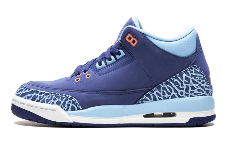 

Кеды унисекс Jordan Air Jordan 3 GS синие 38.5 EU, Синий, Air Jordan 3 GS