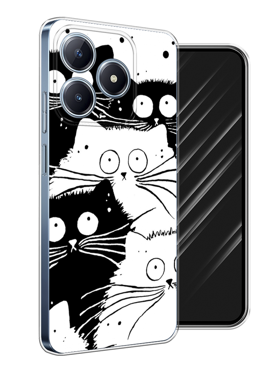 

Чехол Awog на Realme C63 "Коты черно-белые", Черный;белый, 2517350-1