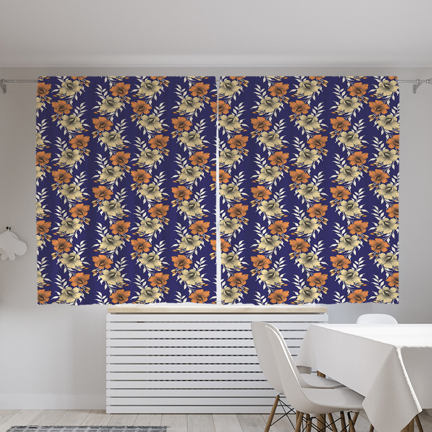 

Классические шторы JoyArty "Цветочная вертикаль", серия Oxford DeLux, 2 полотна 145x180 см, Цветочная вертикаль