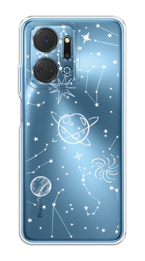 

Чехол на Honor X7A Plus "Планеты в космосе", Белый, 6121850-1