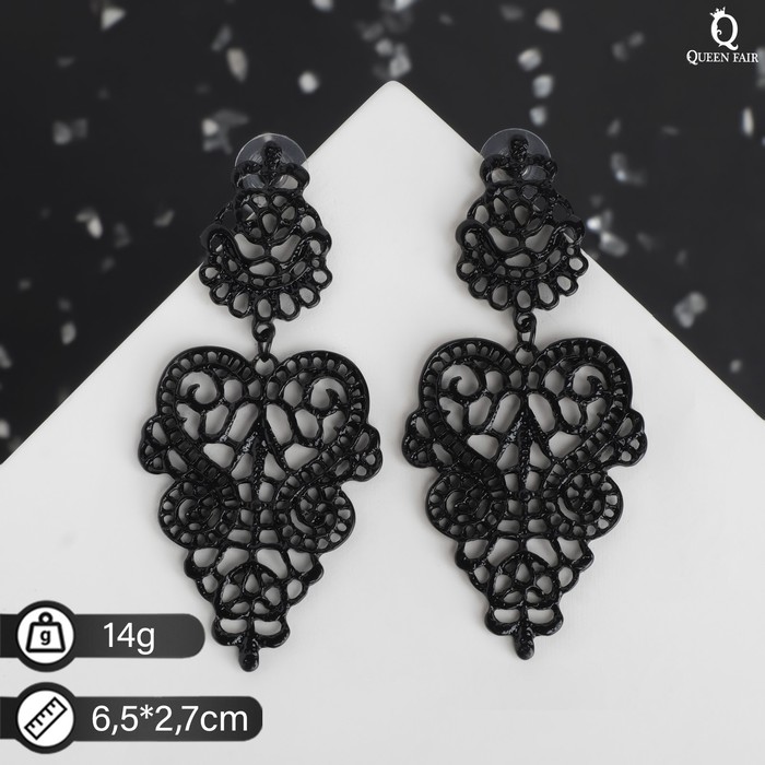 

Серьги шандельеры из бижутерного сплава Queen Fair 125335, без вставки