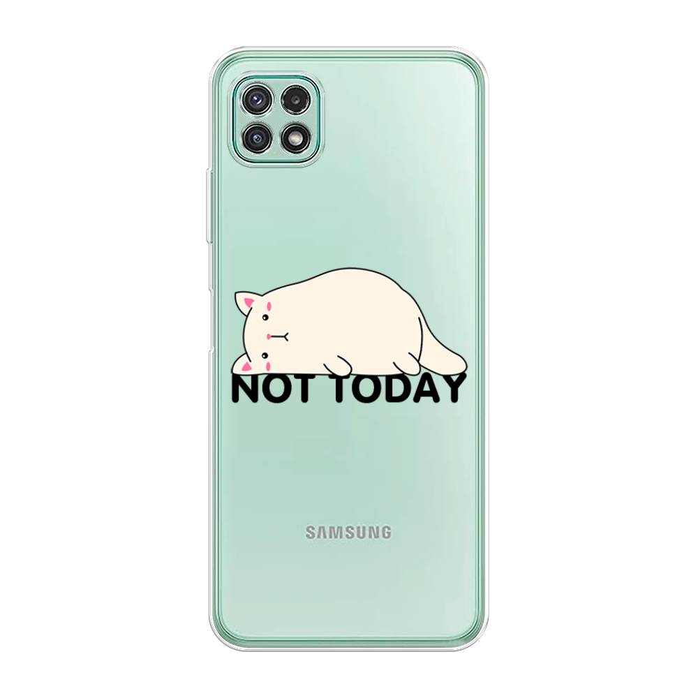 

Чехол на Samsung Galaxy A22s 5G "Cat not today", Белый;розовый;черный, 2104250-1