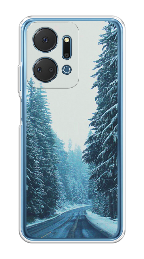 

Чехол на Honor X7A Plus "Зима 9", Бежевый;голубой;черный, 6121850-1