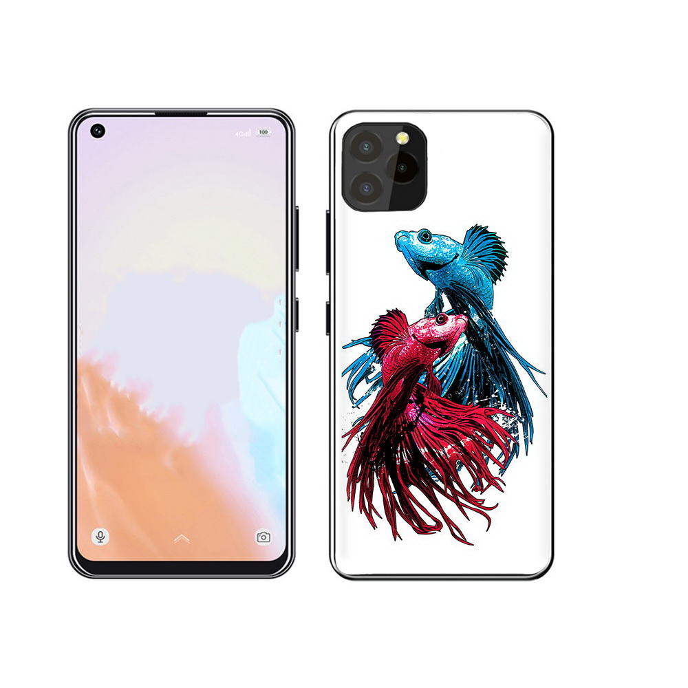 

Чехол MyPads Tocco для Oukitel C21 Pro рыбы петушки, Прозрачный, Tocco