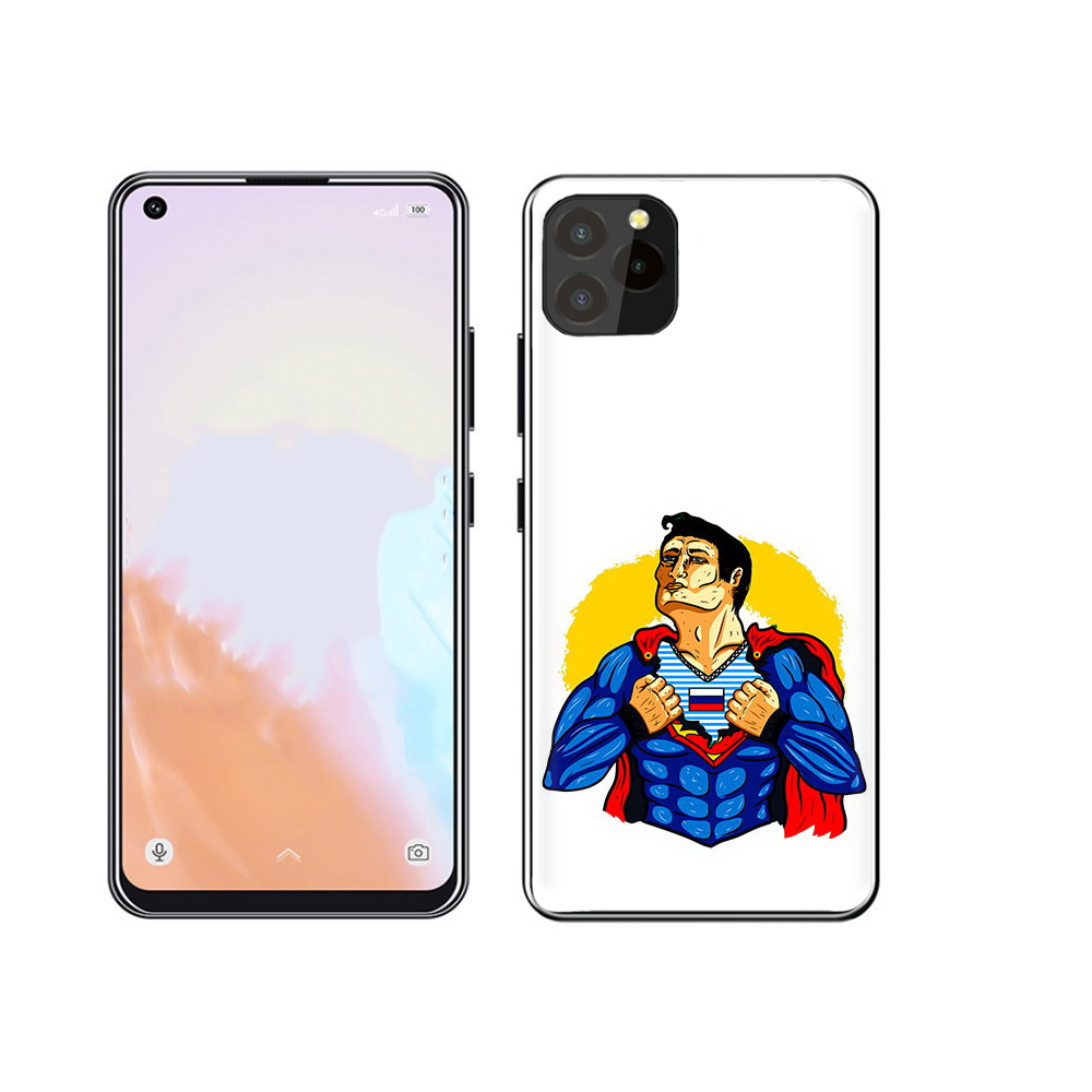 

Чехол MyPads Tocco для Oukitel C21 Pro русский супермен, Прозрачный, Tocco