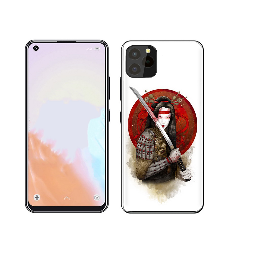 

Чехол MyPads Tocco для Oukitel C21 Pro рисованная девушка с катаной, Прозрачный, Tocco