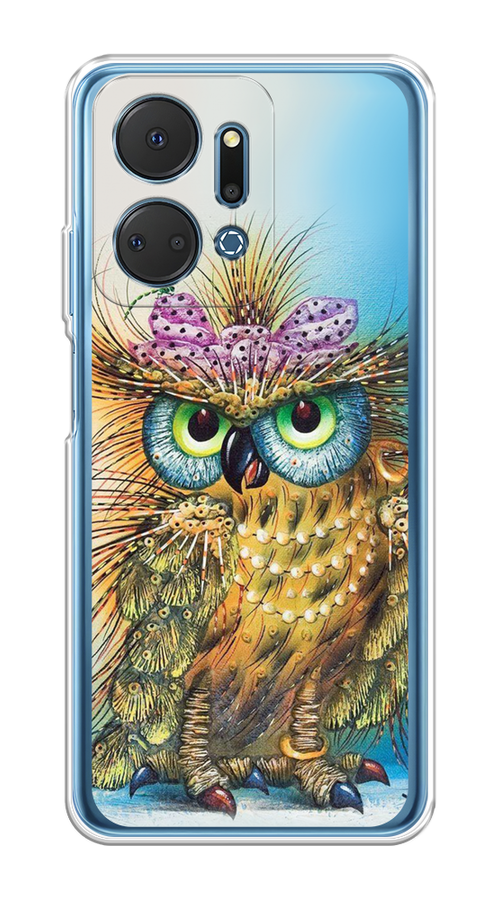 

Чехол на Honor X7A Plus "Модная сова", Коричневый;голубой, 6121850-1