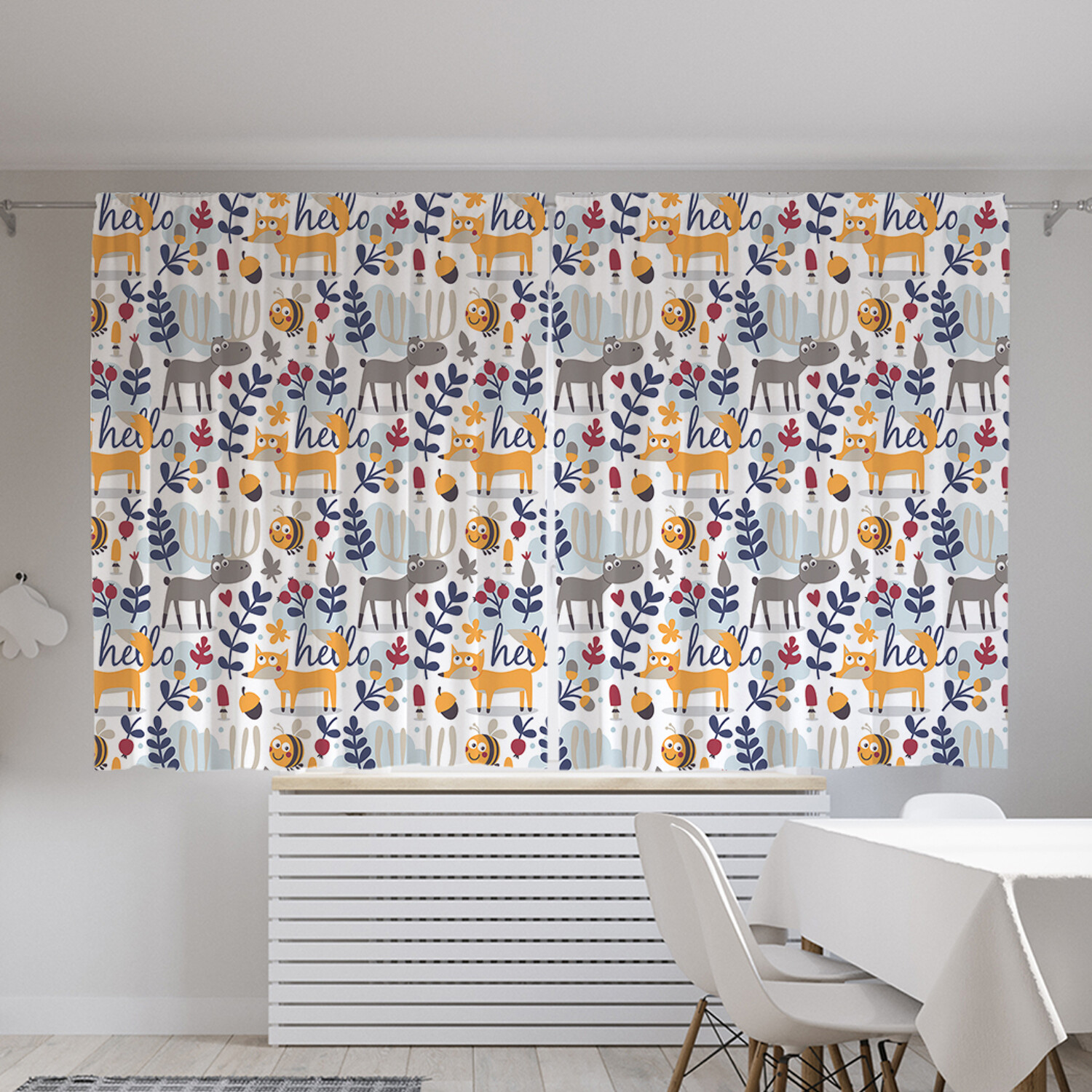 

Классические шторы JoyArty "Привет от лесных зверей", Oxford DeLux, 2 полотна 145x180 см, Привет от лесных зверей