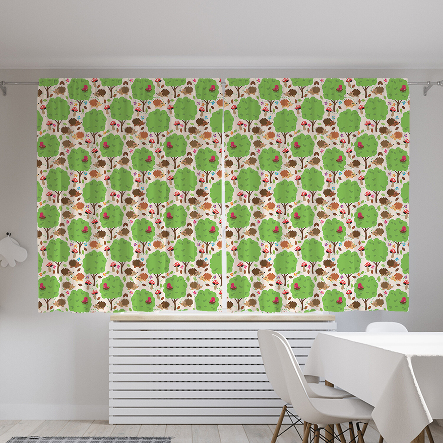 

Классические шторы JoyArty "Ежики в лесу", серия Oxford DeLux, 2 полотна 145x180 см, Ежики в лесу