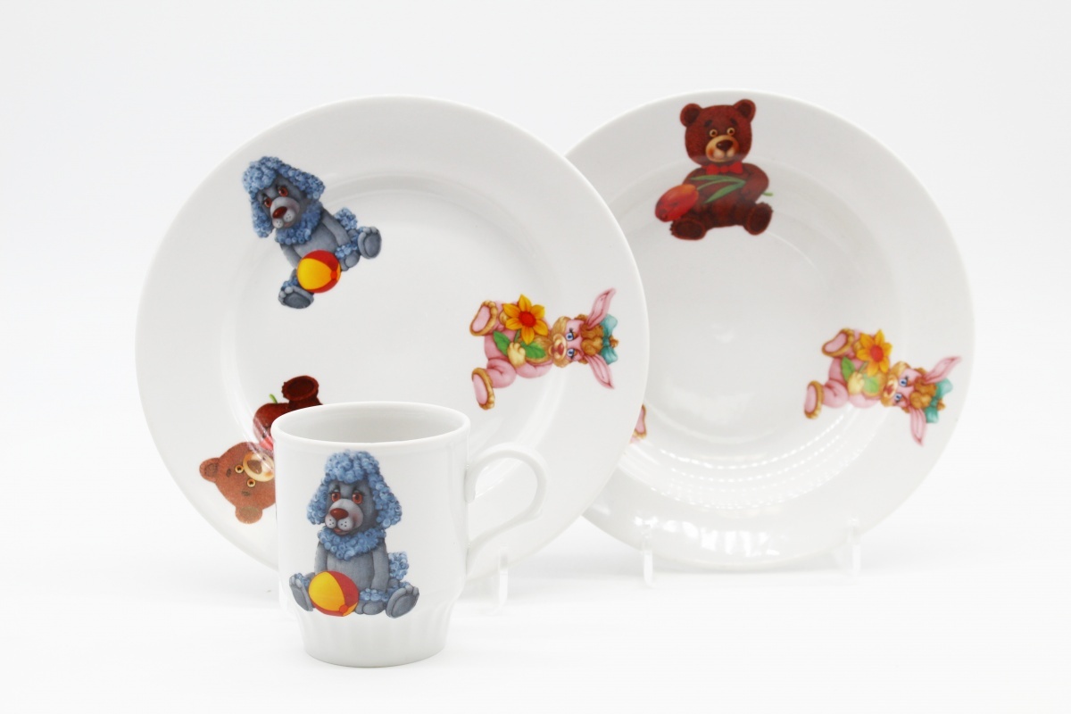 

Набор детской посуды Дулевский фарфор Игрушки 3 предмета, Разноцветный