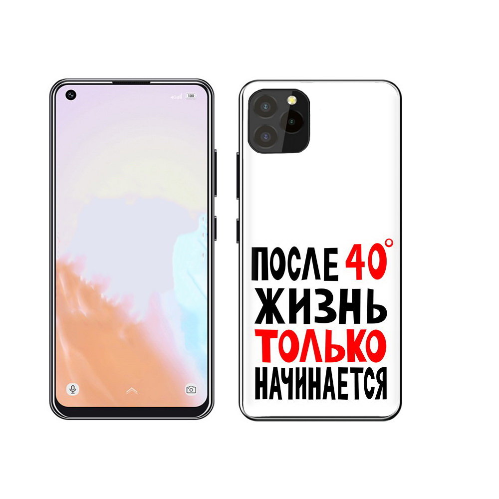 

Чехол MyPads Tocco для Oukitel C21 Pro после 40 жизнь начинается, Прозрачный, Tocco