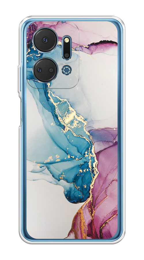 

Чехол на Honor X7A Plus "Розовые разводы рисунок", Синий;розовый, 6121850-1