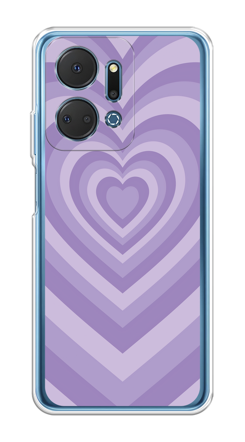 

Чехол на Honor X7A Plus "Violet heart latte", Фиолетовый, 6121850-1