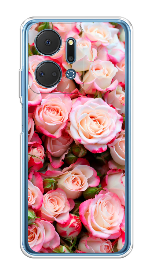 

Чехол на Honor X7A Plus "Много роз", Розовый, 6121850-1