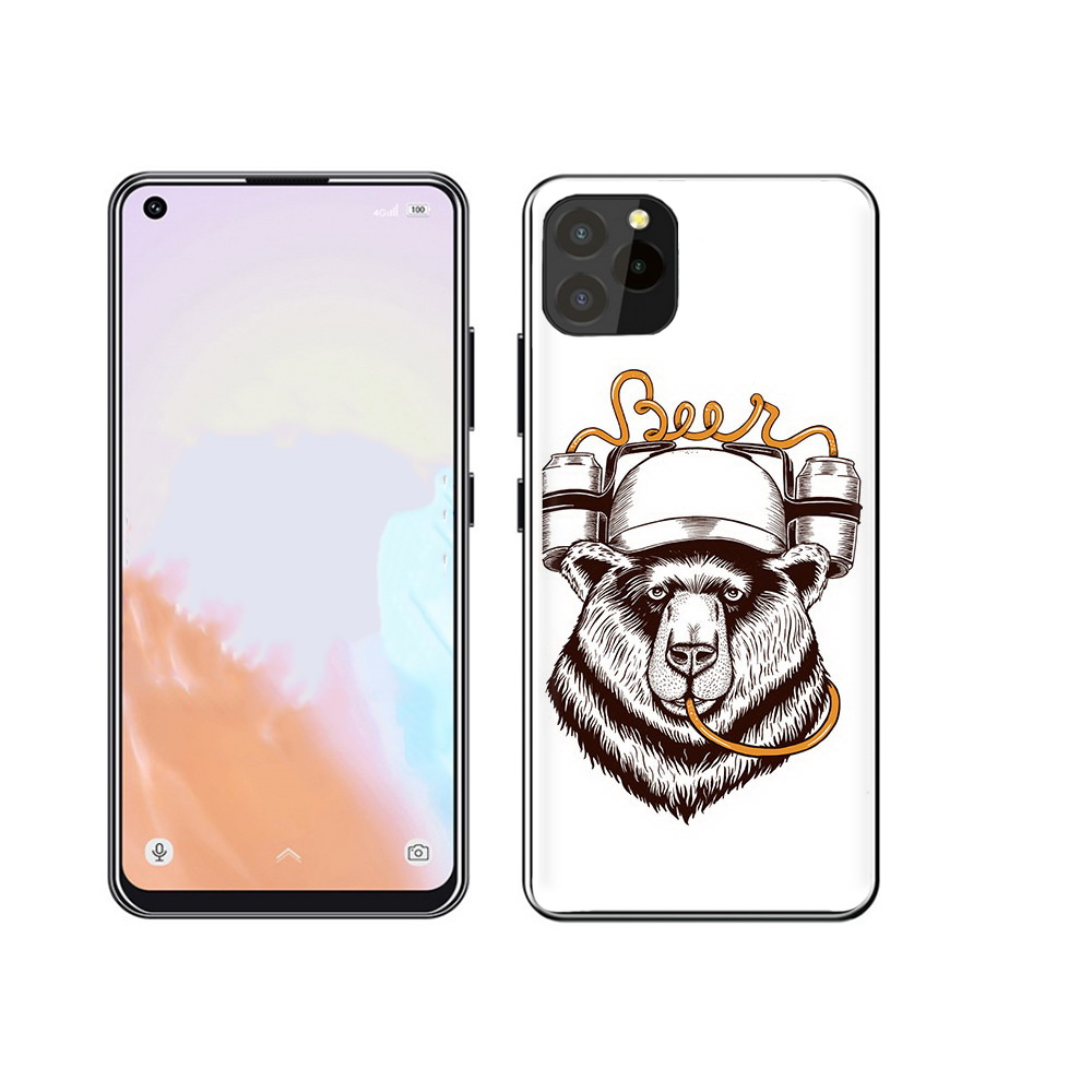 

Чехол MyPads Tocco для Oukitel C21 Pro пивной медведь, Прозрачный, Tocco