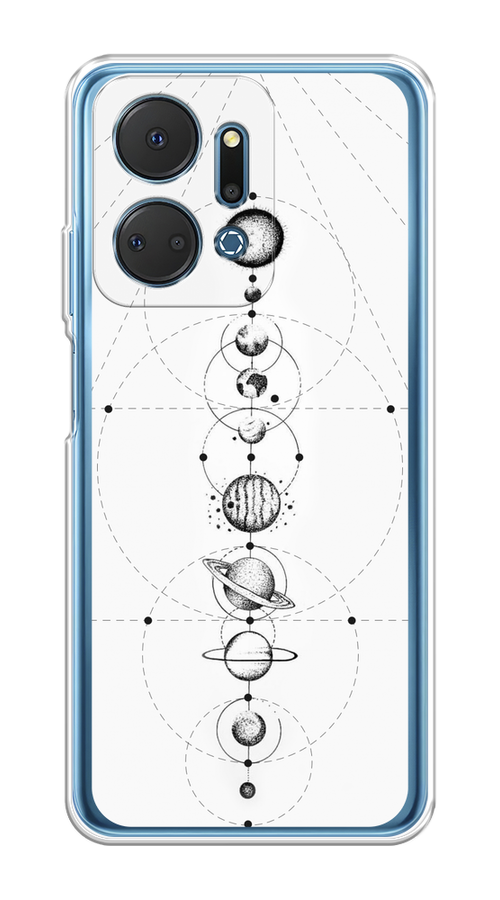 

Чехол на Honor X7A Plus "Парад планет", Серый, 6121850-1