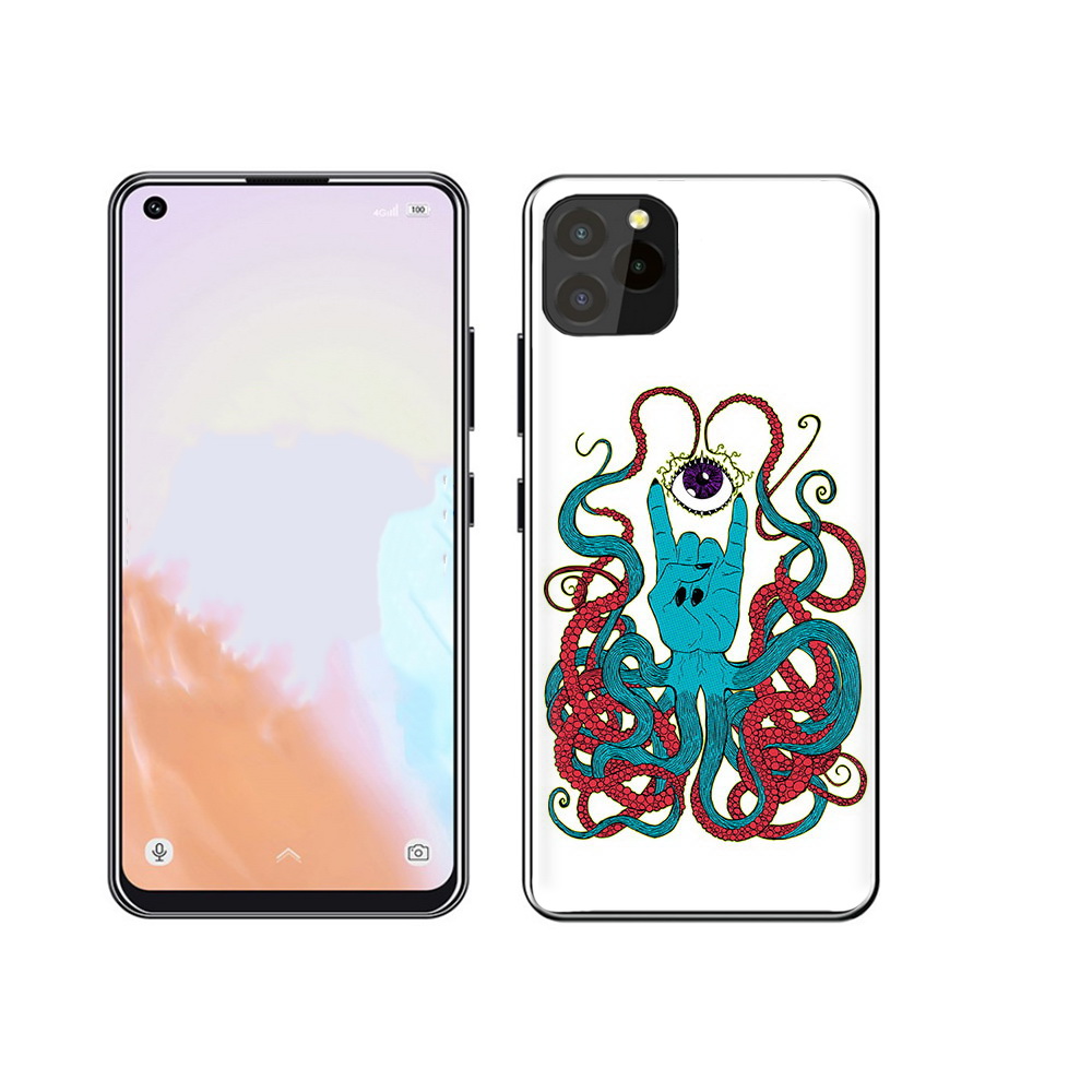 

Чехол MyPads Tocco для Oukitel C21 Pro осьминог-рука абстракция, Прозрачный, Tocco