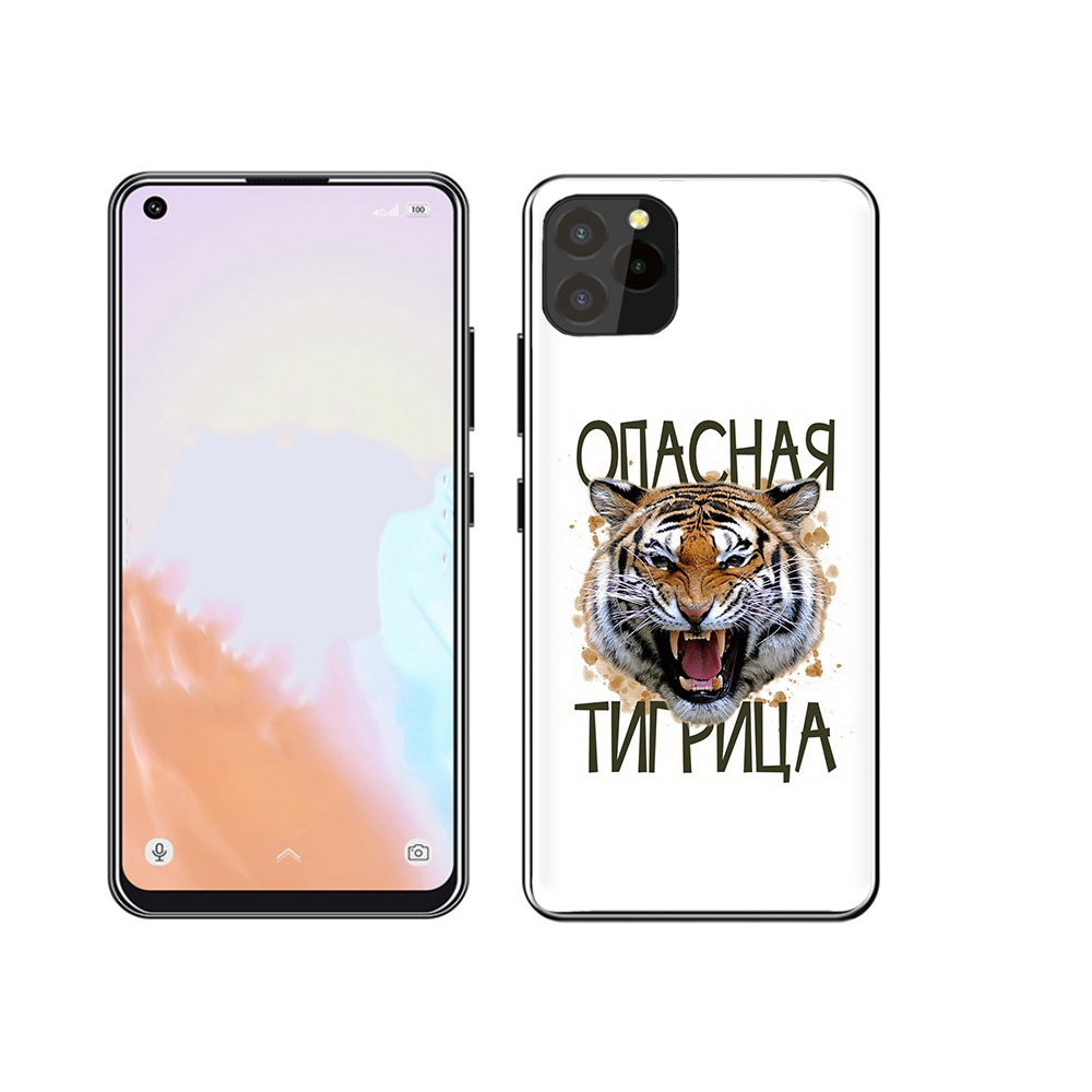 

Чехол MyPads Tocco для Oukitel C21 Pro опасная тигрица, Прозрачный, Tocco