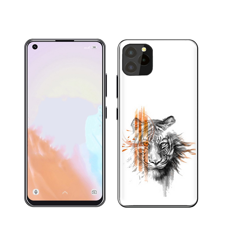 

Чехол MyPads Tocco для Oukitel C21 Pro огненный тигр, Прозрачный, Tocco