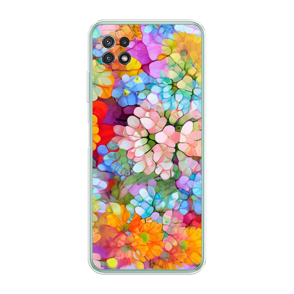 

Чехол для Samsung Galaxy A22s 5G "Цветы витраж", Оранжевый;розовый;голубой, 2104250-3