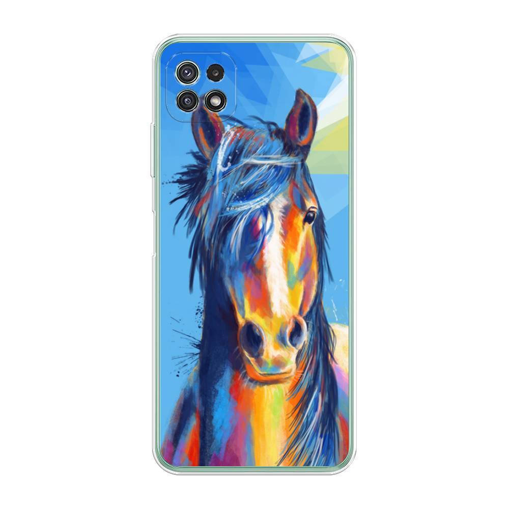 

Чехол для Samsung Galaxy A22s 5G "Лошадь арт 3", Голубой;желтый;синий, 2104250-1
