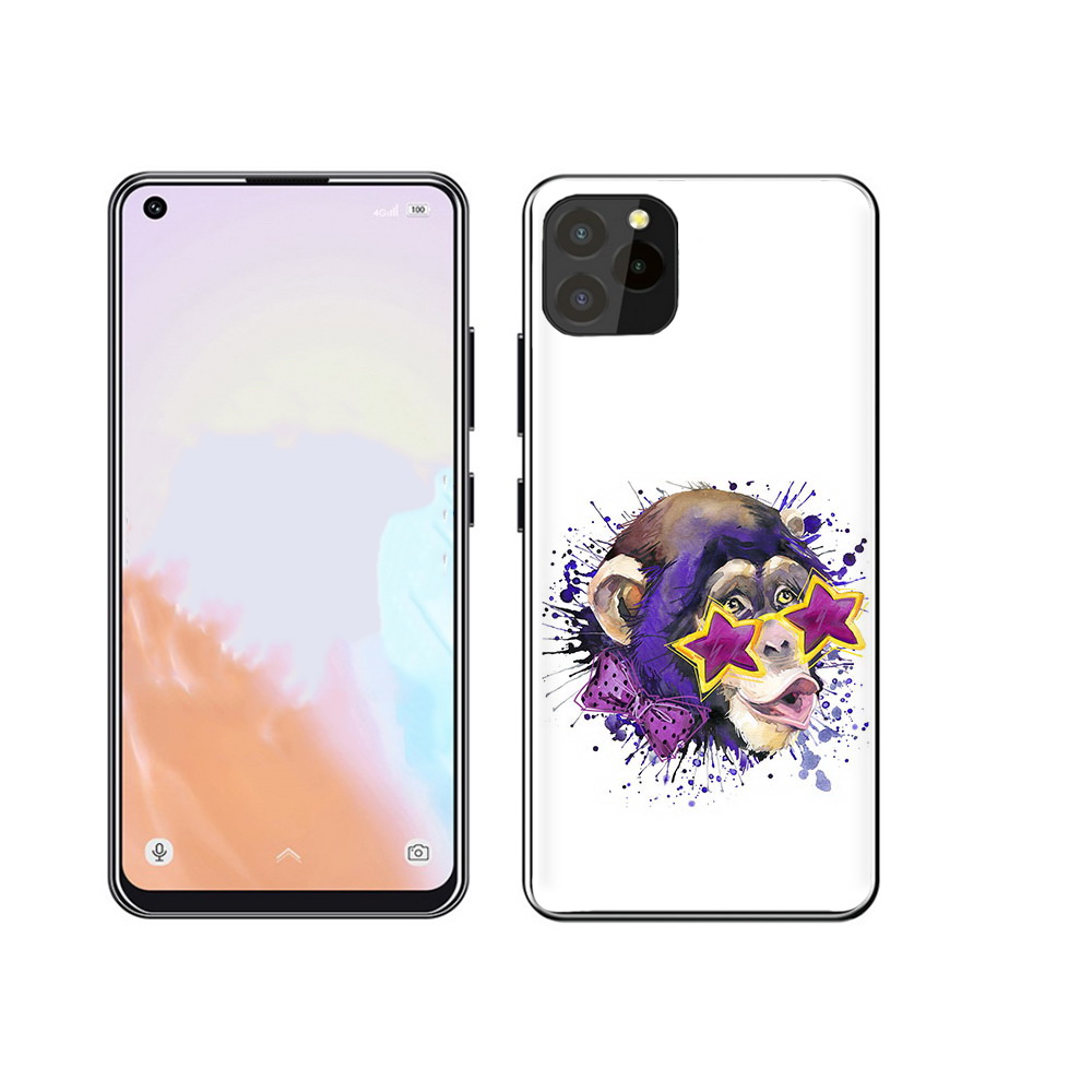 

Чехол MyPads Tocco для Oukitel C21 Pro обезьяна в очках, Прозрачный, Tocco