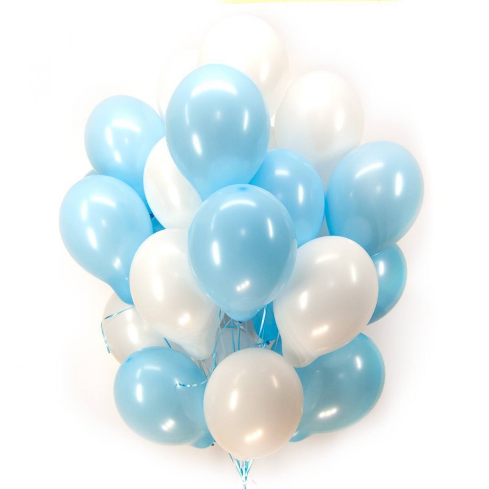 Набор воздушных шаров 122BW цвет белый,голубой, 50шт набор воздушных шаров для оформления фотозоны