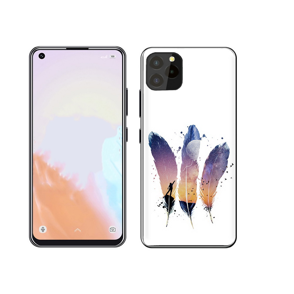 

Чехол MyPads Tocco для Oukitel C21 Pro небесные перья, Прозрачный, Tocco