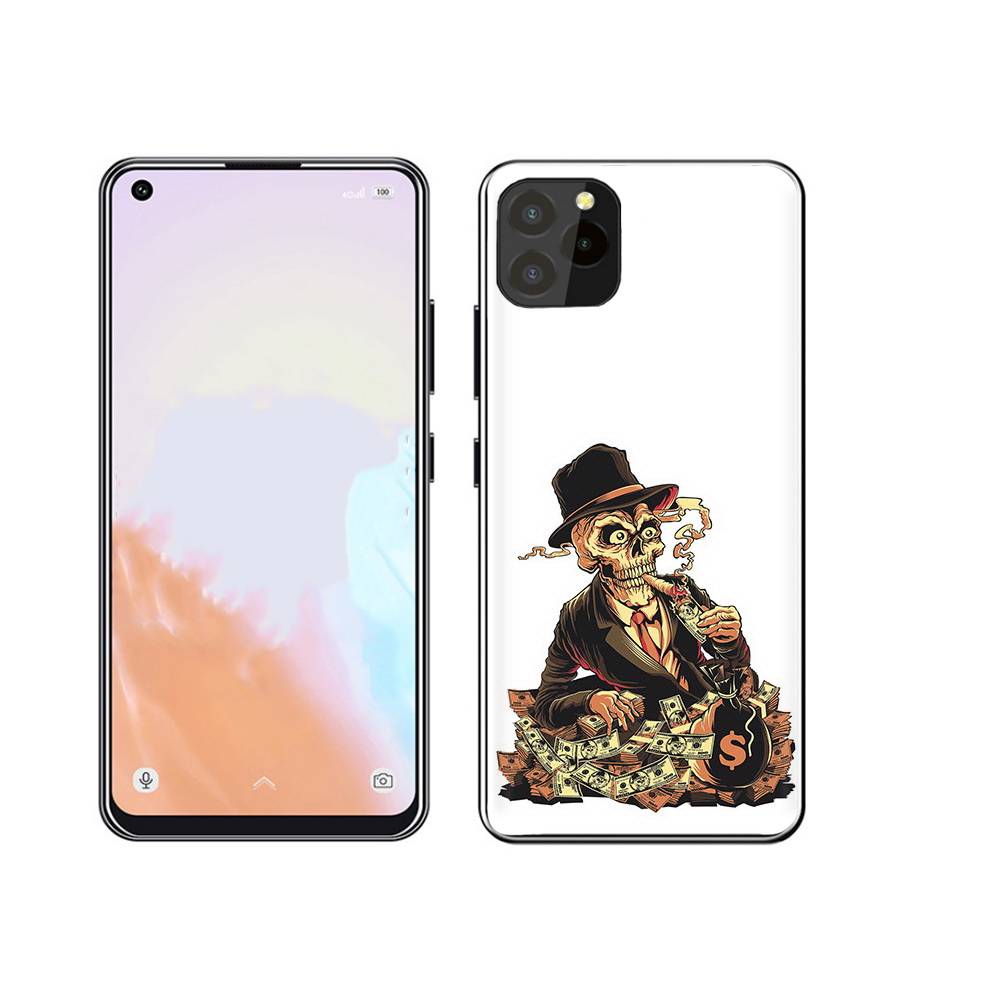 

Чехол MyPads Tocco для Oukitel C21 Pro нарисованный череп с сигаретой, Прозрачный, Tocco