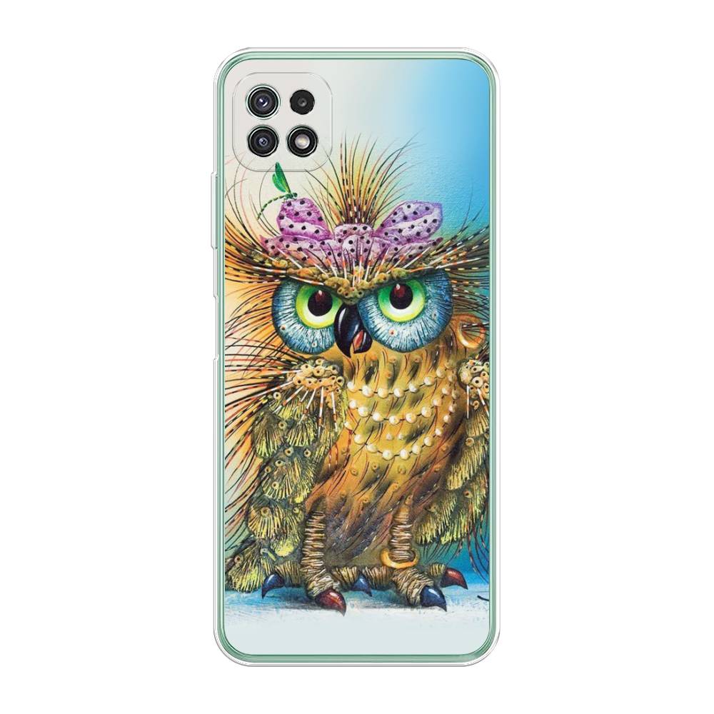 

Чехол для Samsung Galaxy A22s 5G "Модная сова", Коричневый;голубой, 2104250-1