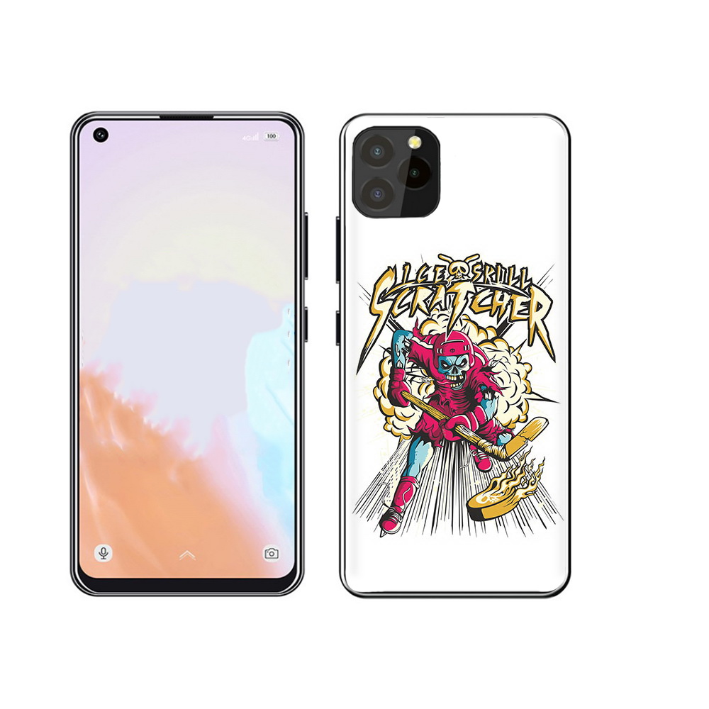 

Чехол MyPads Tocco для Oukitel C21 Pro нарисованный скелет хоккеист, Прозрачный, Tocco
