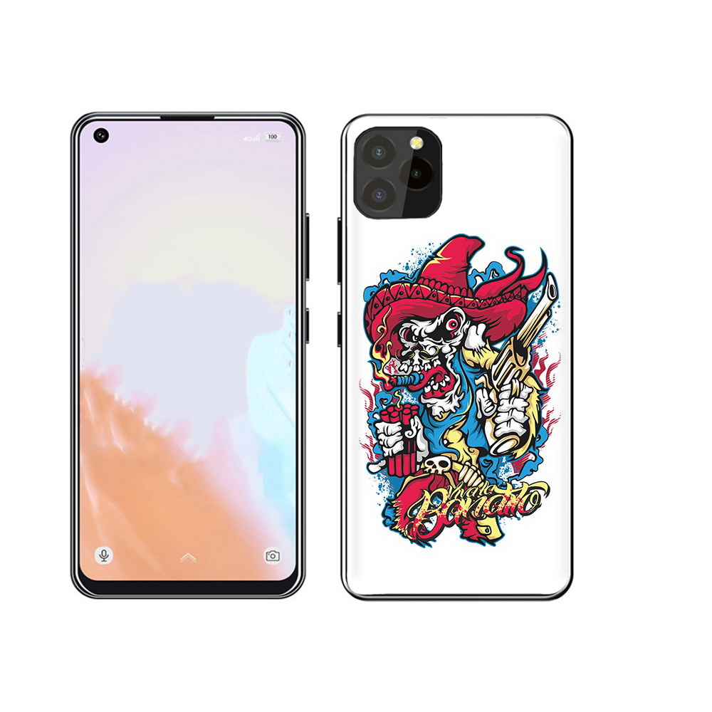 

Чехол MyPads Tocco для Oukitel C21 Pro нарисованный скелет с писталетом, Прозрачный, Tocco