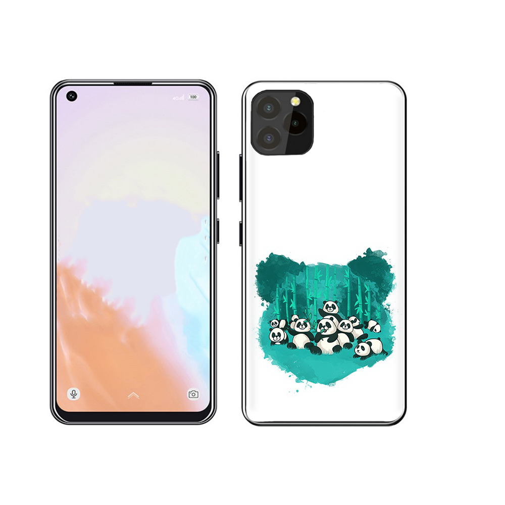 

Чехол MyPads Tocco для Oukitel C21 Pro нарисованные панды, Прозрачный, Tocco