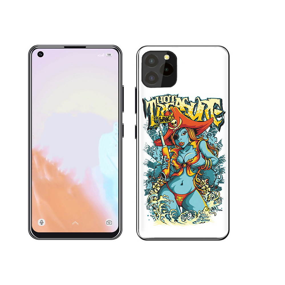 

Чехол MyPads Tocco для Oukitel C21 Pro нарисованная синяя девушка комикс, Прозрачный, Tocco