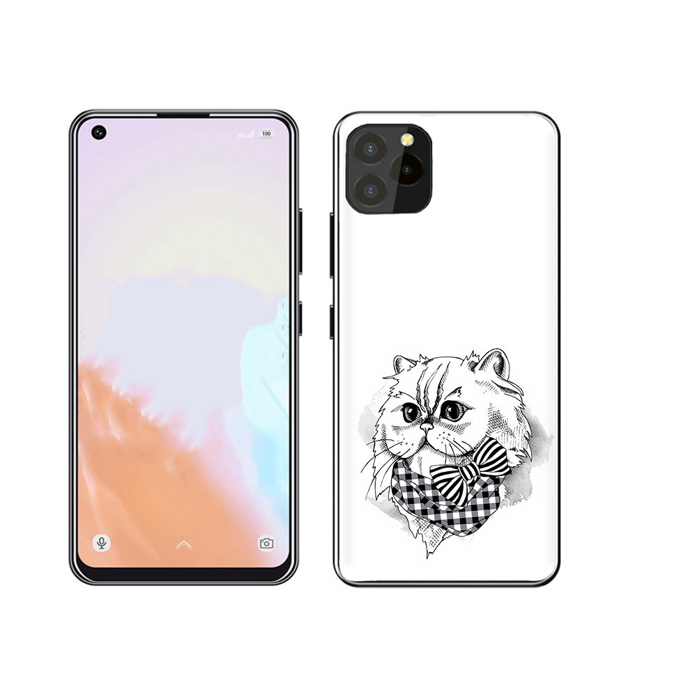 

Чехол MyPads Tocco для Oukitel C21 Pro нарисованная красивая кошечка, Прозрачный, Tocco